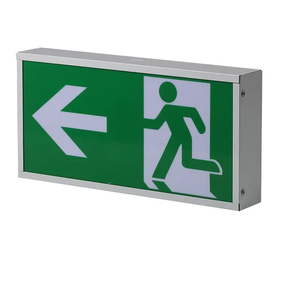 Illuminated Fire Exit Sign, Wall Mounted 