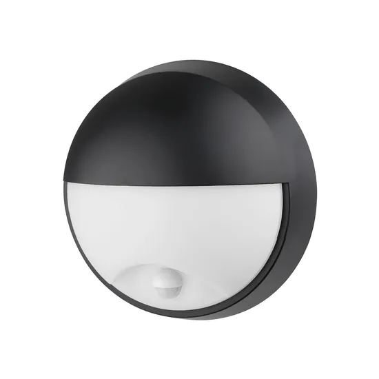 GS CE Standard Industrial IP65 18W Black LED Bulkhead Lamp Wall Light with PIR Sensor 3000K 4000K 6000K CCT High Quality Factory 